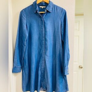 Joan Vass size Small Blue Denim Long Sleeve Tunic